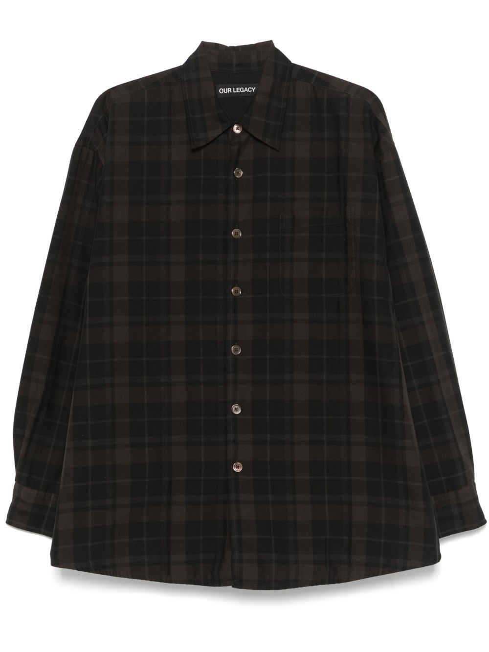 Tシャツ・カットソー OUR LEGACY SS25 (M2252OB BLACKSHEERSHADOWCHECK) borrowed shirt man black - OUR LEGACY - d — 2